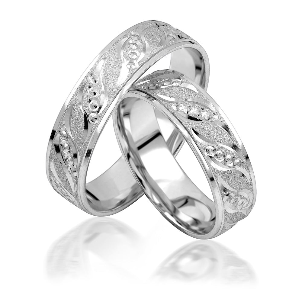 Trauringe Freundschaftsringe Partnerringe Silber 925 rohdiniert KTM07