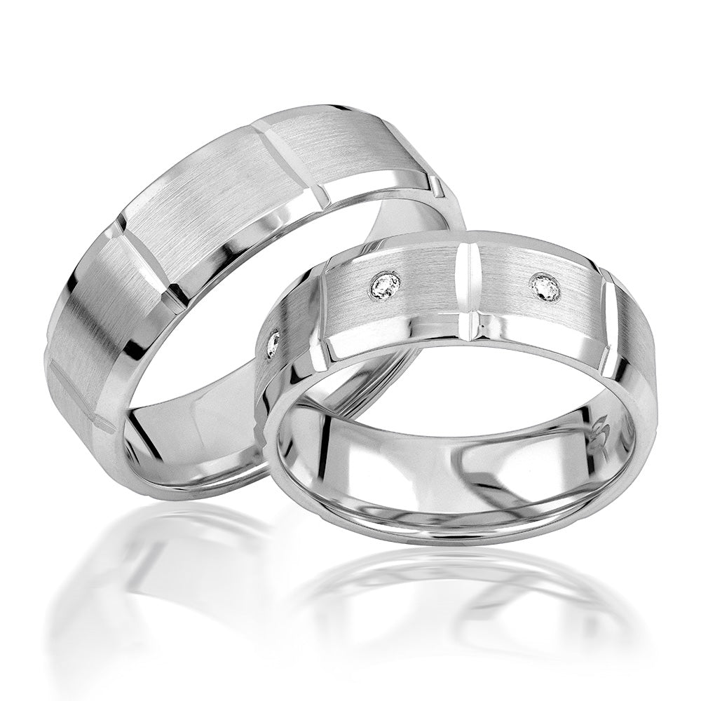 Trauringe Freundschaftsringe Partnerringe Silber 925 rohdiniert KTM16