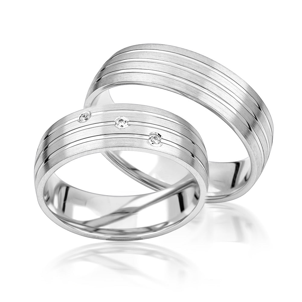 Trauringe Freundschaftsringe Partnerringe Silber 925 rohdiniert KTM20