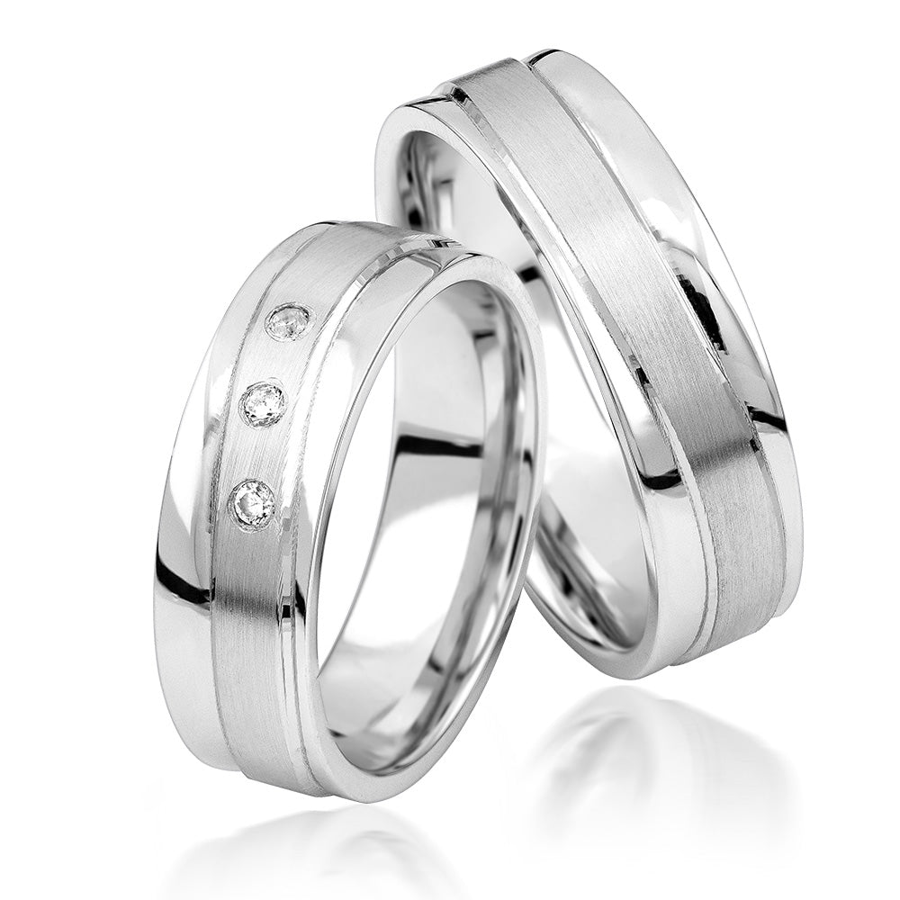 Trauringe Freundschaftsringe Partnerringe Silber 925 rohdiniert KTM27