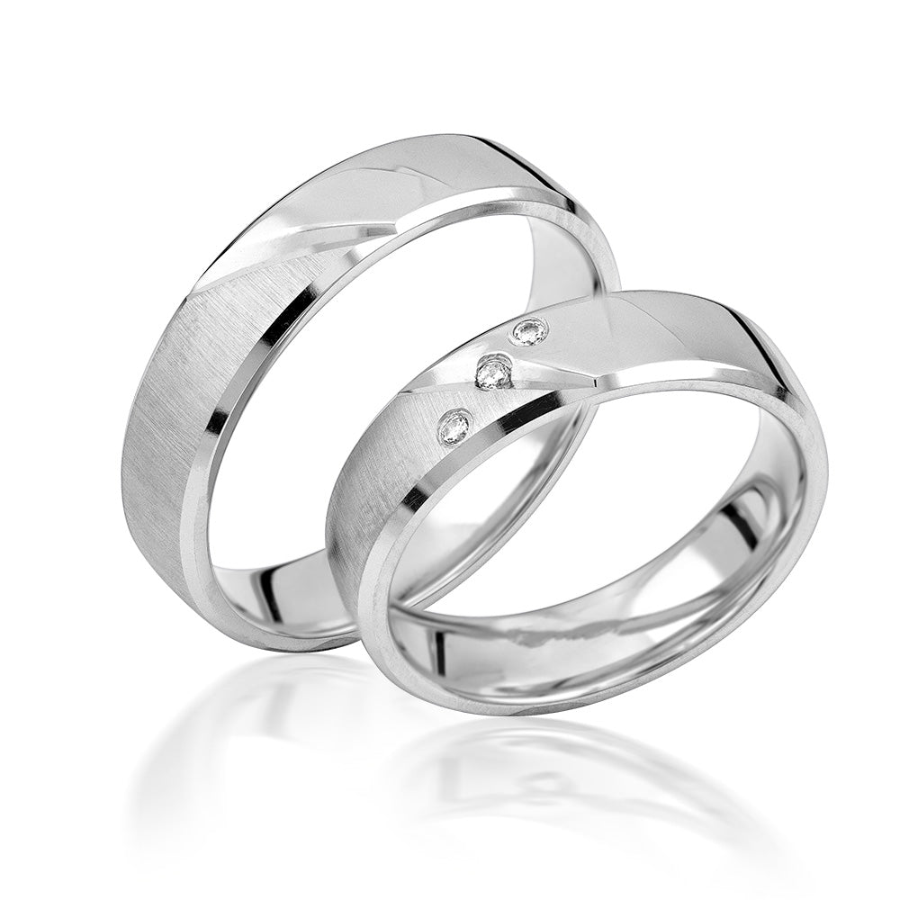 Trauringe Freundschaftsringe Partnerringe Silber 925 rohdiniert KTM32