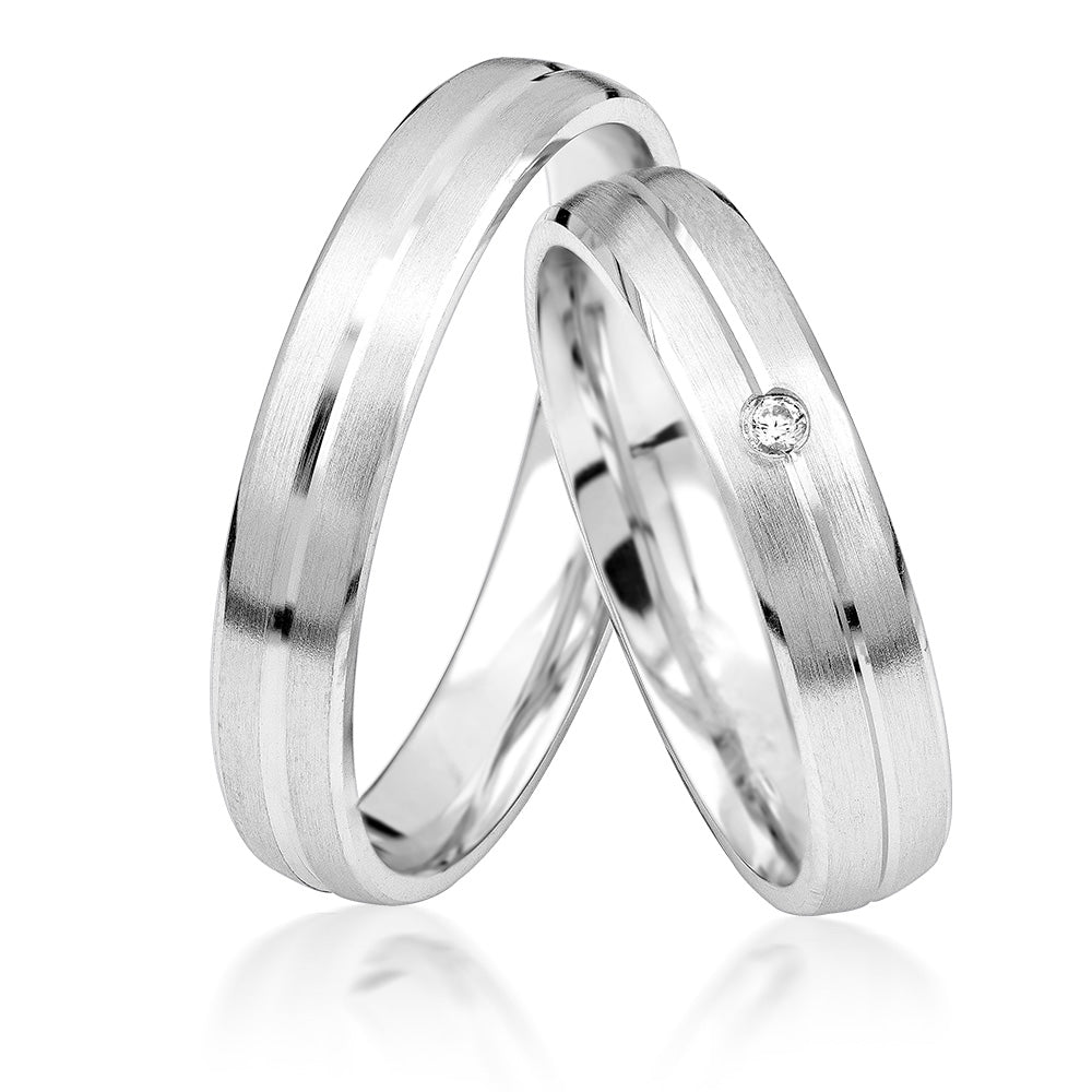 Trauringe Freundschaftsringe Partnerringe Silber 925 rohdiniert KTM35