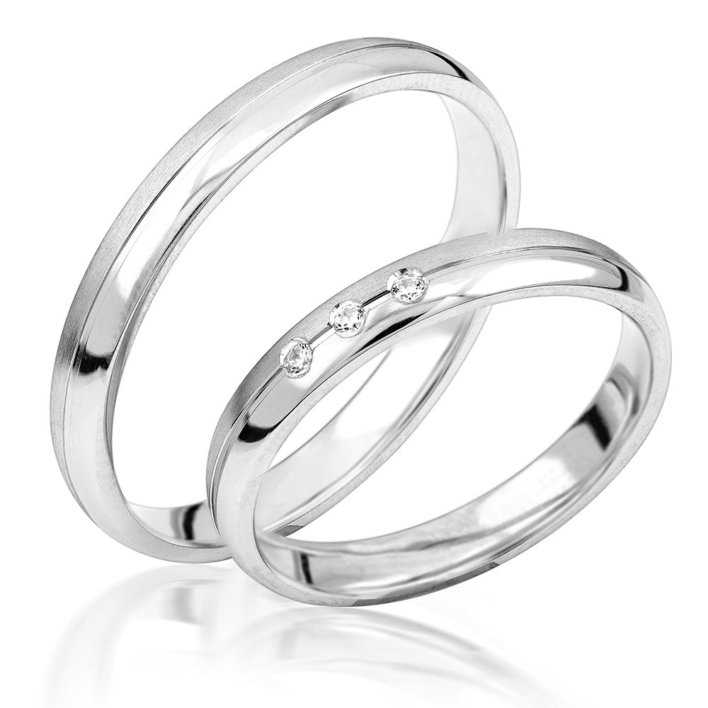 Trauringe Freundschaftsringe Partnerringe Silber 925 rohdiniert KTM36