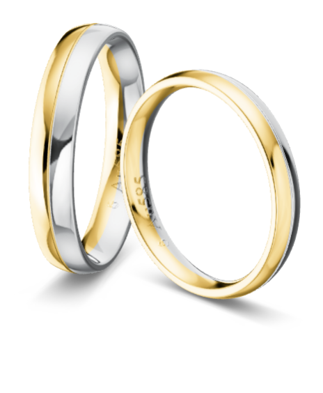 Trauringe Gelbgold Weißgold 585 KT33R