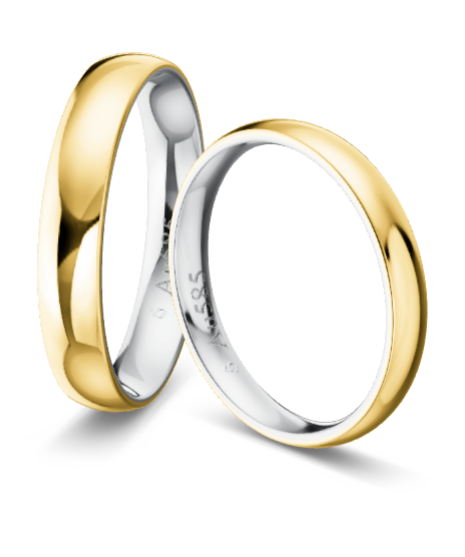 Trauringe Gelbgold Weißgold 585 KT35R