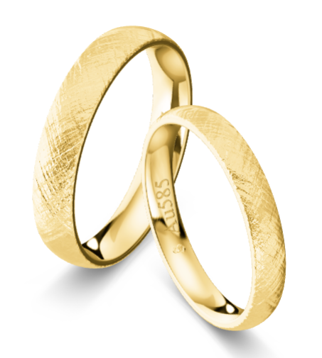 Trauringe Gelbgold 585 kreuzmatt KT05R