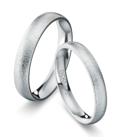 Trauringe Platin 950 eismatt KT04R