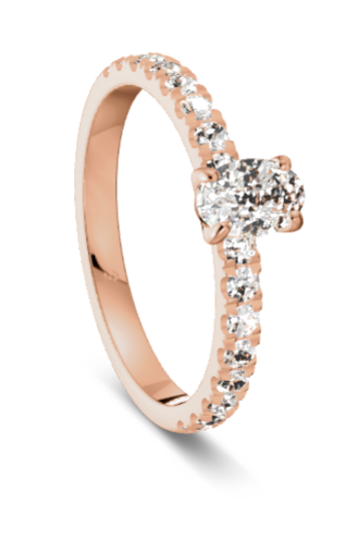 Verlobungsring Gold 585 Platin 950 Oval 0,46ct KTX02