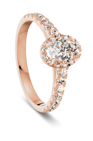 Verlobungsring Gold 585 Platin 950 Oval 0,52ct KTX03