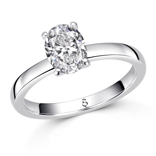 Verlobungsring Gold 585 Platin 950 Oval 1ct Labgrown KTX01