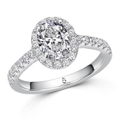 Verlobungsring Gold 585 Platin 950 Oval 0,52ct KTX03