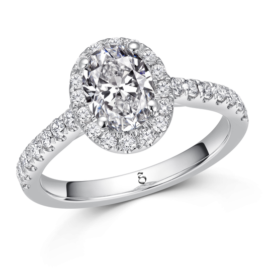 Verlobungsring Gold 585 Platin 950 Oval 0,52ct KTX03