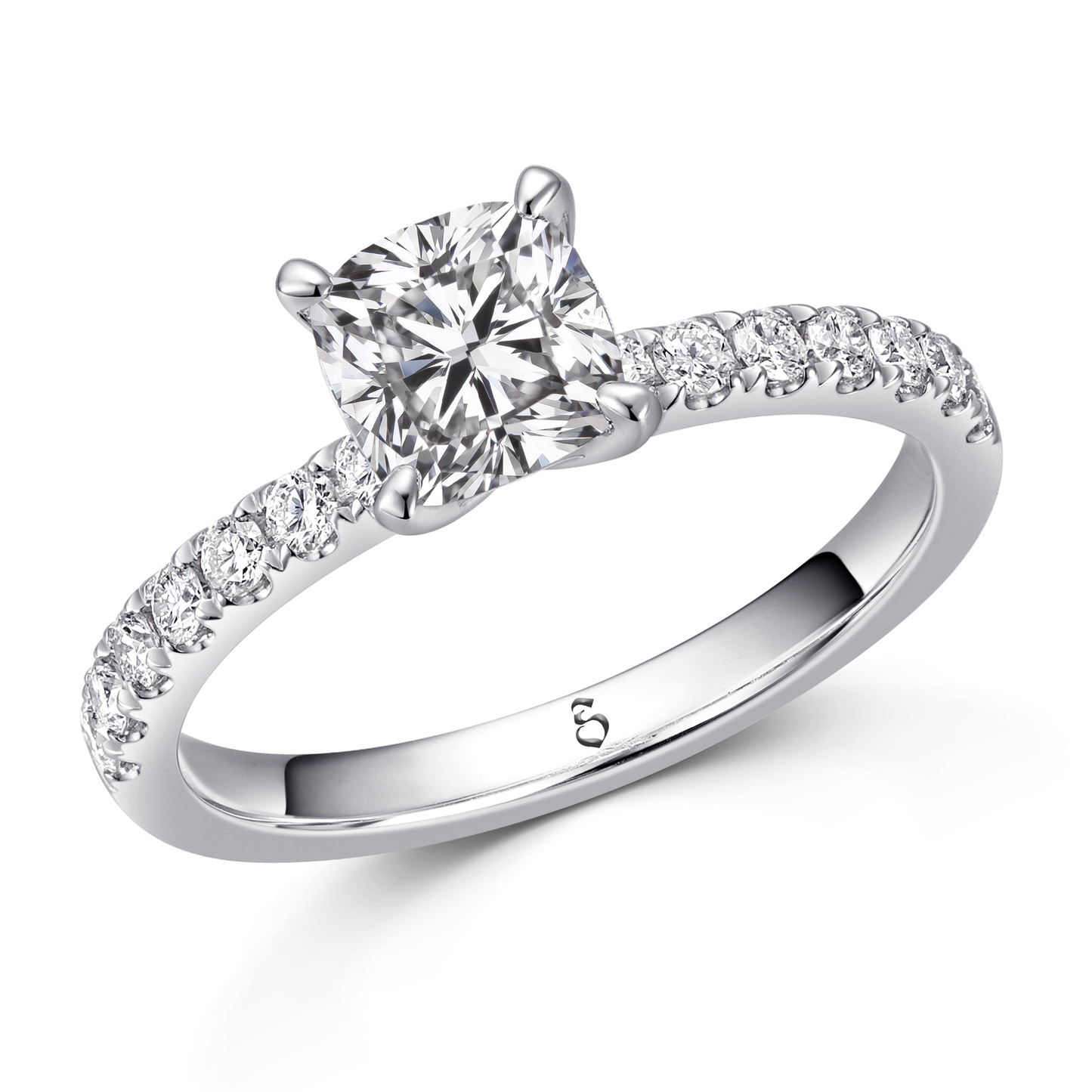 Verlobungsring Gold 585 Platin 950 Cushion 0,44ct KTX04