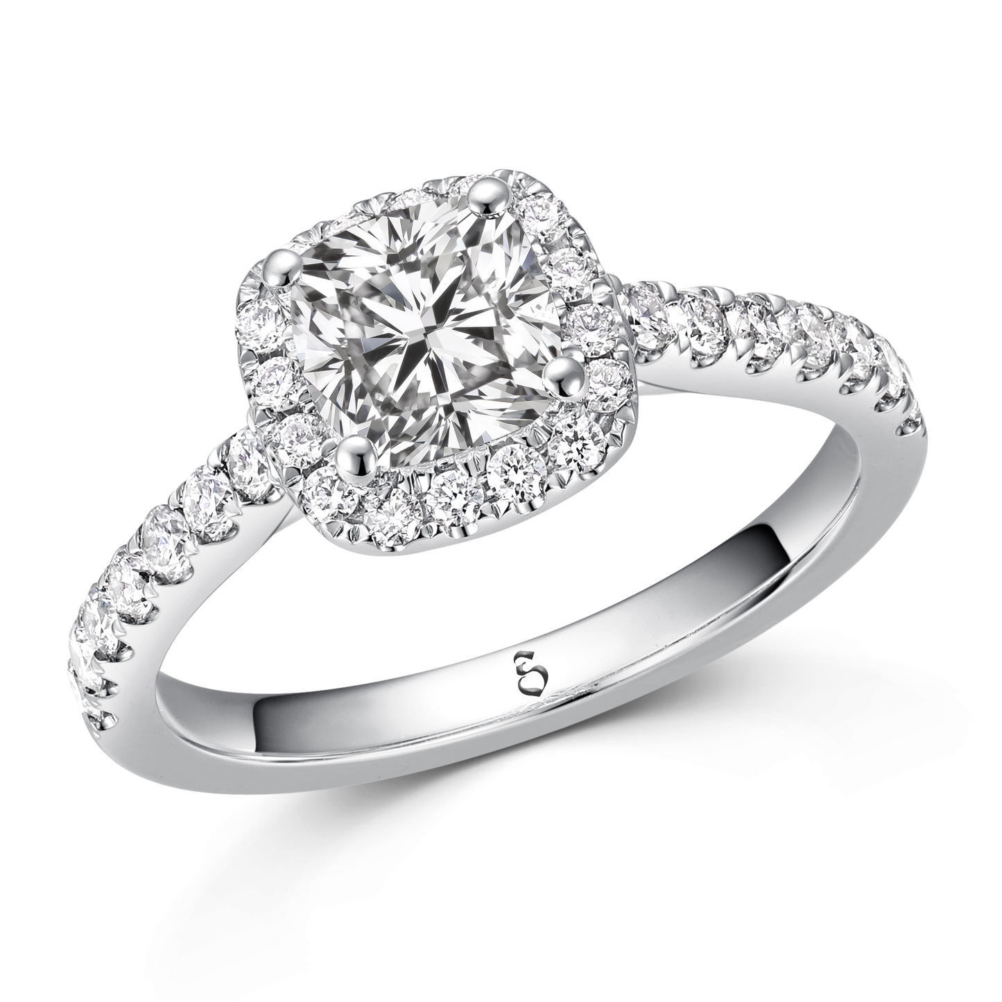 Verlobungsring Gold 585 Platin 950 Cushion 1,49ct Labgrown KTX05