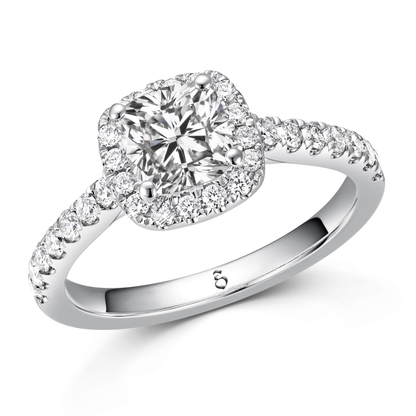 Verlobungsring Gold 585 Platin 950 Cushion 1,49ct Labgrown KTX05