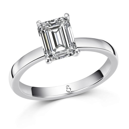 Verlobungsring Gold 585 Platin 950 Emerald 1ct Labgrown KTX07