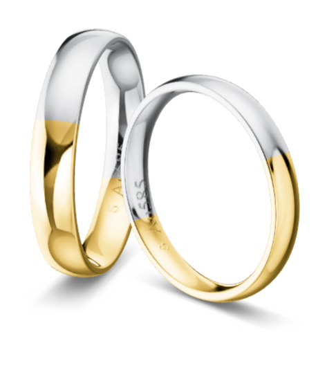 Trauringe Gelbgold Weißgold 585 KT34R