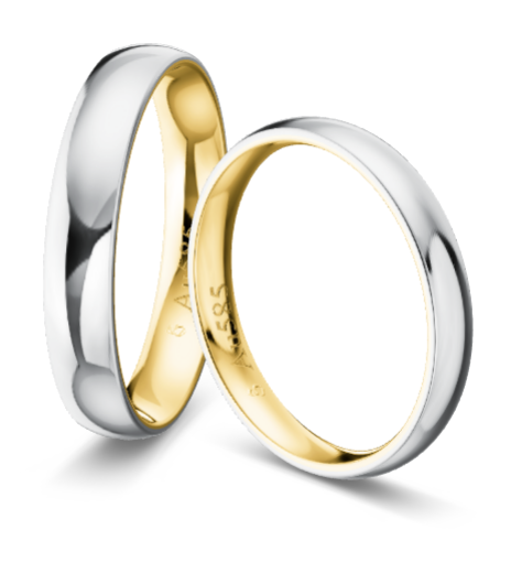 Trauringe Gelbgold Weißgold 585 KT36R