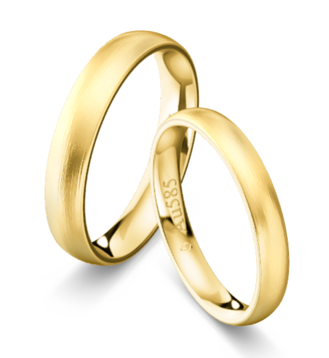 Trauringe Gelbgold 585 längsmatt KT02R