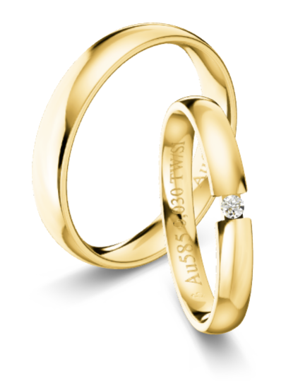 Trauringe Gelbgold 585 Spannring 0,03ct KT28R
