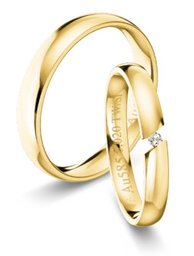 Trauringe Gelbgold 585 Spannring 0,02ct KT29R