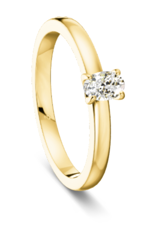 Verlobungsring Gold 585 Platin 950 Oval 0,25ct KTX01