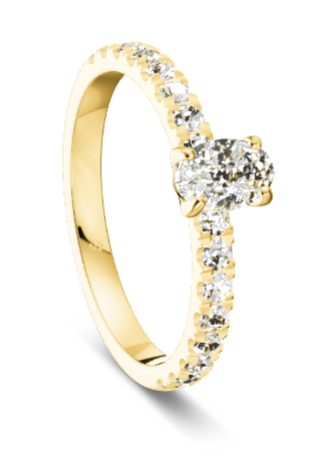Verlobungsring Gold 585 Platin 950 Oval 0,46ct KTX02
