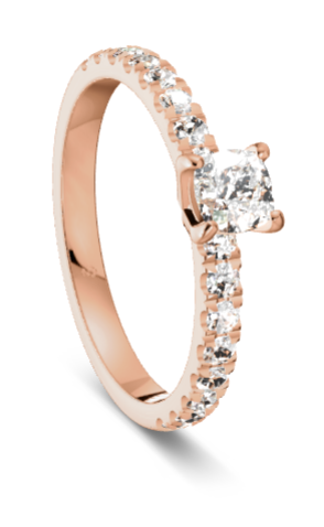 Verlobungsring Gold 585 Platin 950 Cushion 0,44ct KTX04