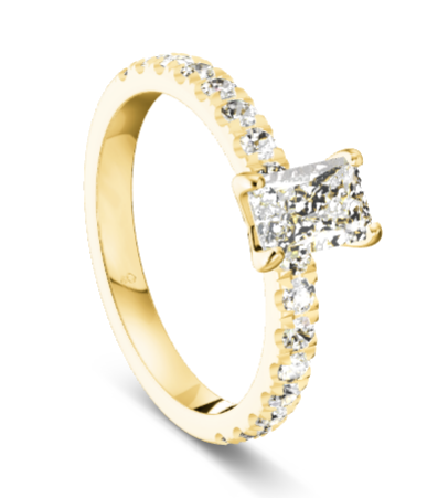 Verlobungsring Gold 585 Platin 950 Emerald 0,46ct KTX06