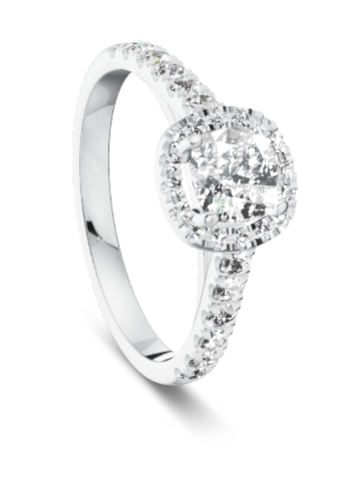 Verlobungsring Gold 585 Platin 950 Cushion 1,49ct Labgrown KTX05
