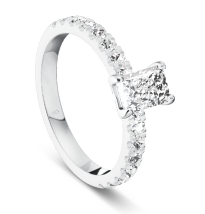 Verlobungsring Gold 585 Platin 950 Emerald 0,46ct KTX06