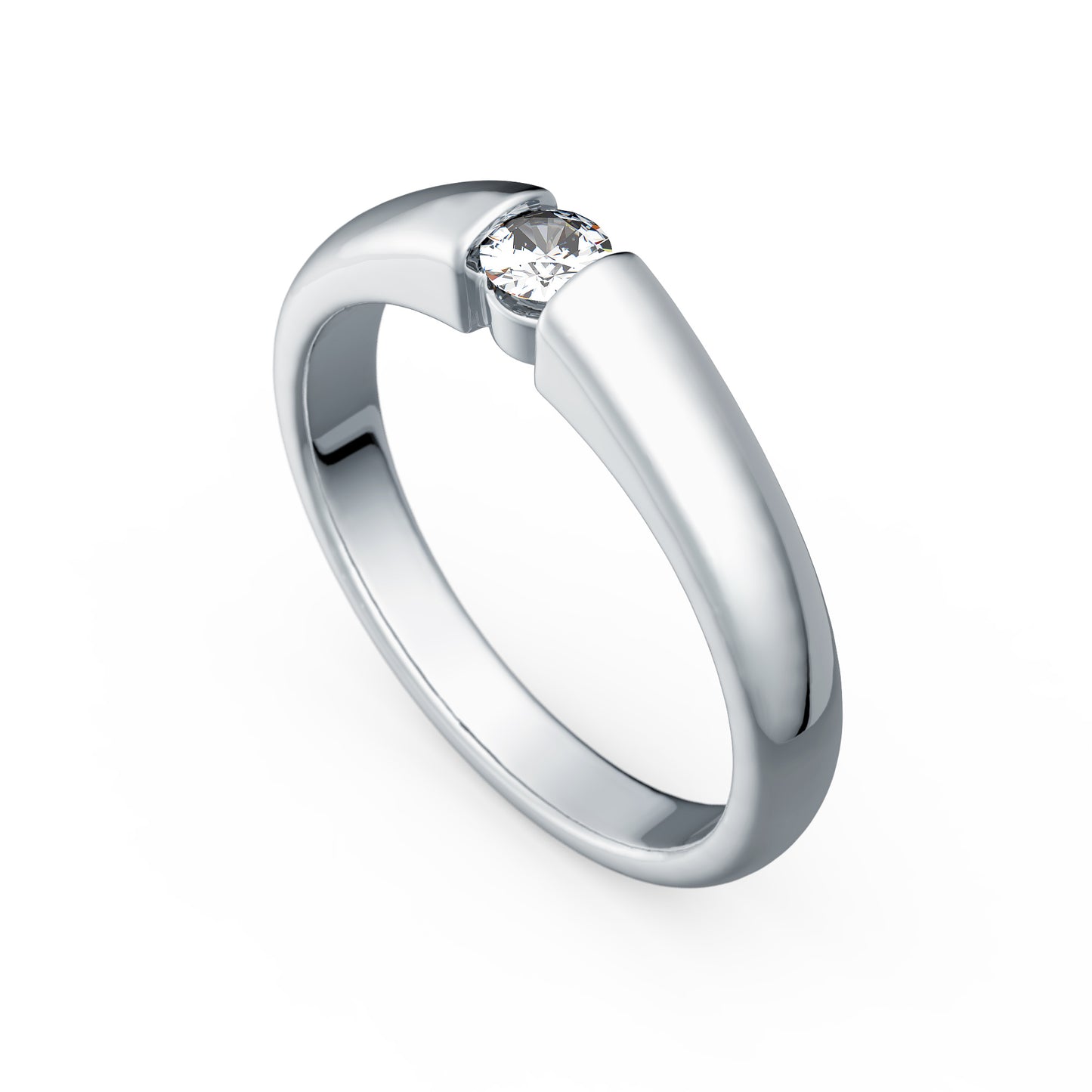 Verlobungsring Gold Platin 0,25ct KT09