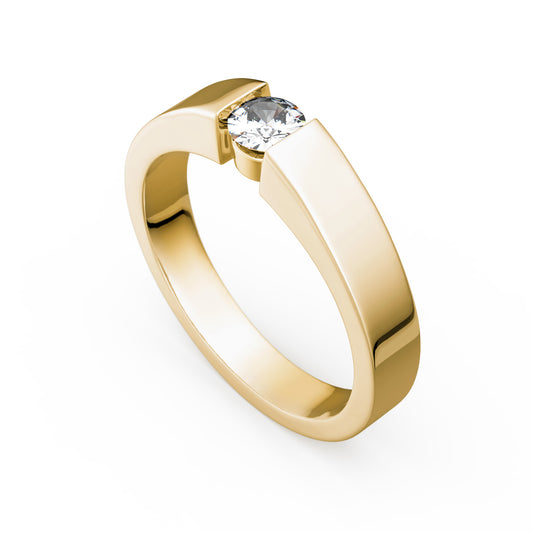 Verlobungsring Gold Platin 0,25ct KT10