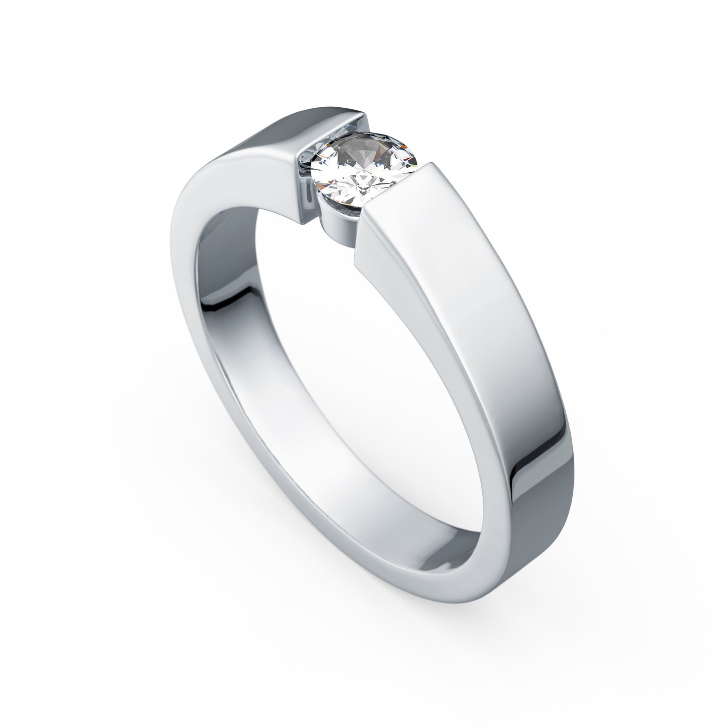 Verlobungsring Gold Platin 0,25ct KT10